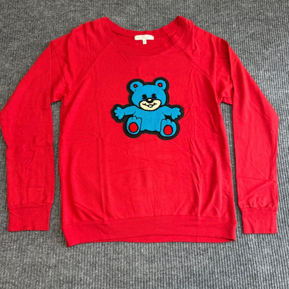 Truly Madly Deeply Urban Outfitters Teddy Bear Sweatshirt Red Women's Medium‎